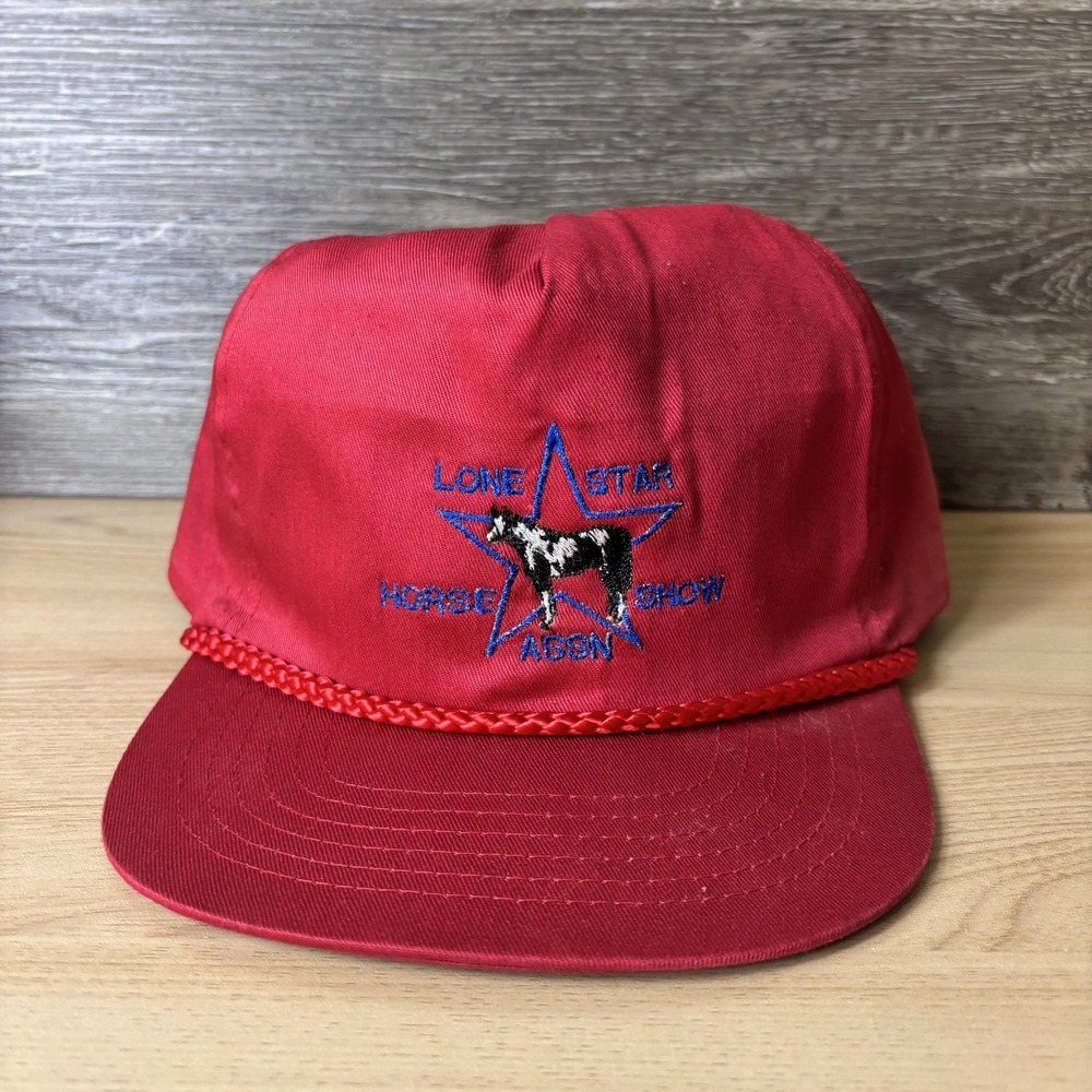 VINTAGE Lone Star Hat Cap Snap Back Embroidered Strap Back Mens Horse Show 2001